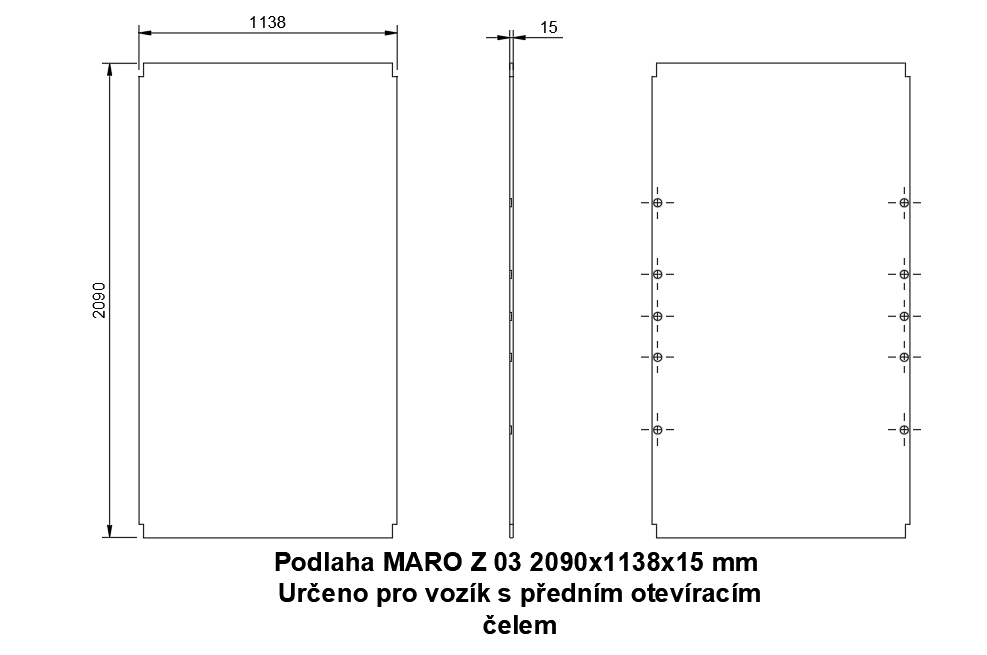 Náhradní podlaha MARO Z 03 2090 × 1138 × 15 mm